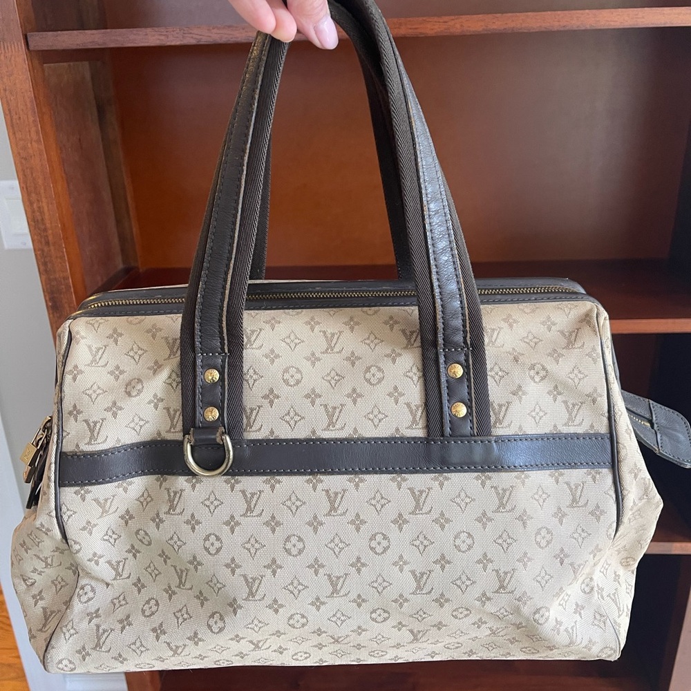 Louis Vuitton Khaki Olive Mini Lin Josephine PM Speedy Boston Bag